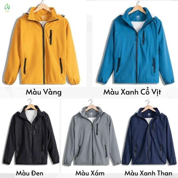 Áo khoác gió lót lông vải gió tráng bạc chống nước chống bụi chống gió có 5 màu dùng cho cả nam và nữ SK31