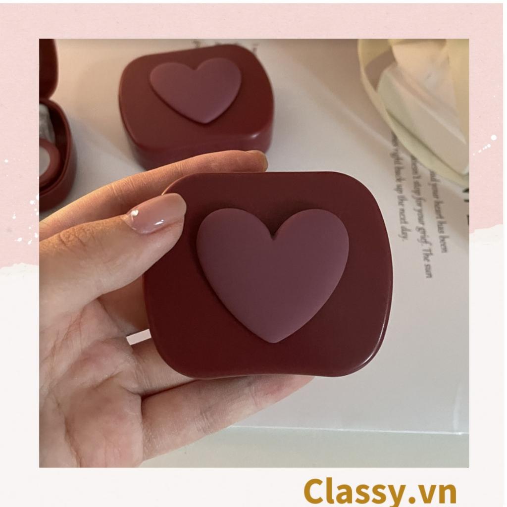 Hộp đựng kính áp tròng Classy tông màu pastel nhẹ nhàng, họa tiết trái tim PK1673 | Hộp đựng kính áp tròng