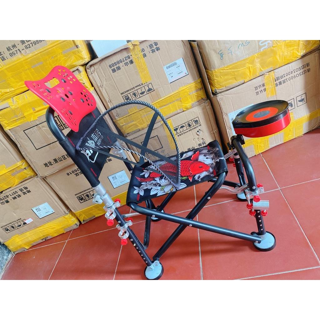 Ghế Câu Đài Hình Cá Chép Tựa Cao Ghế Địa Hình Gồm Đầy Đủ Phụ Kiện Đồ Câu Việt Bắc