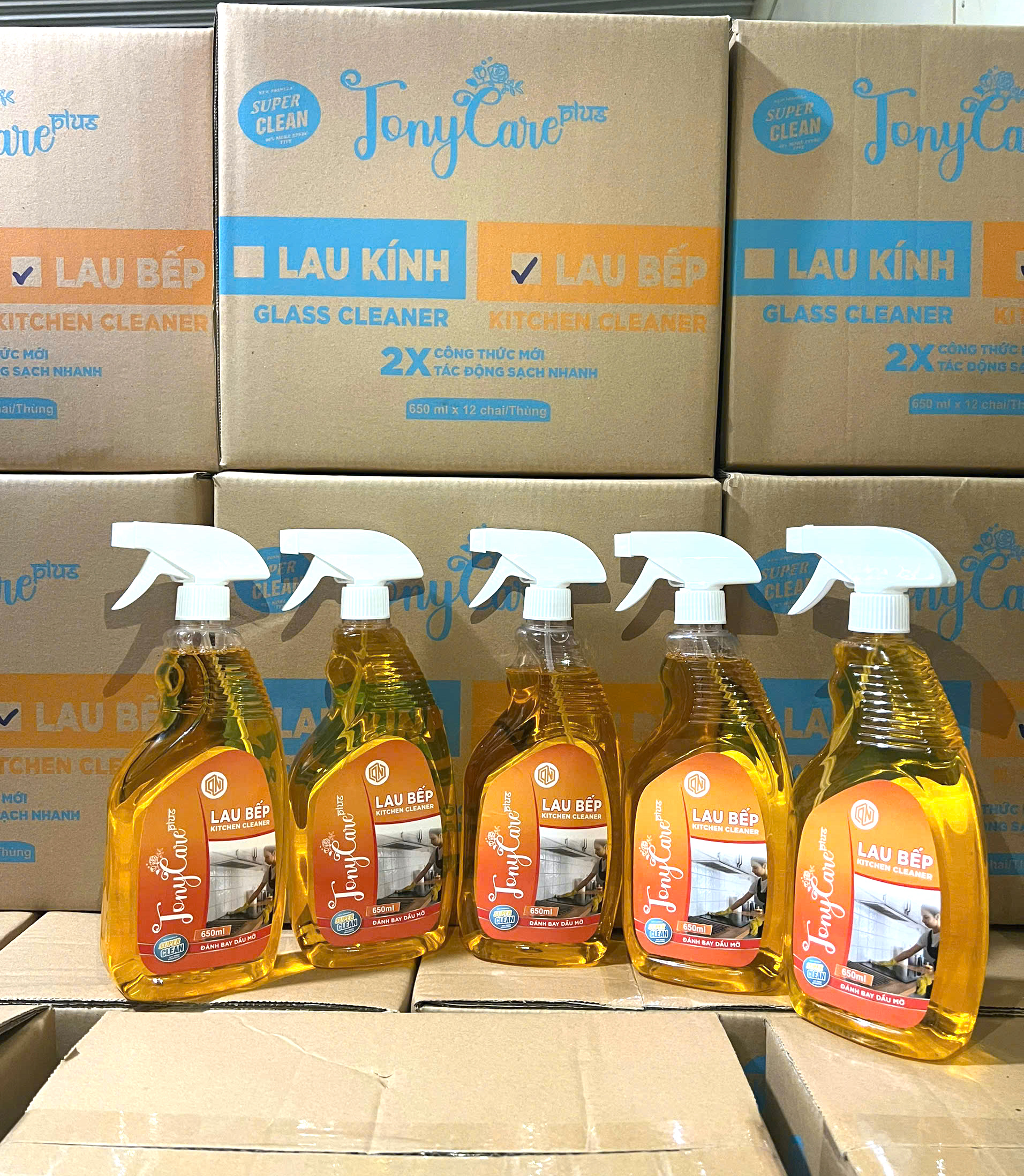 Nước lau bếp Tonycare 650ml – Sạch dầu mỡ, diệt khuẩn, an toàn bề mặt – Chính hãng Tonycare