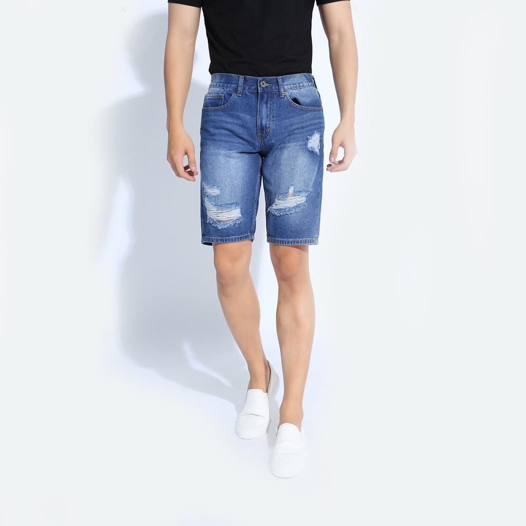 Quần Short Jean Nam Rách Thời Trang Cao Cấp AKUBA Form Skinny | 01D19133