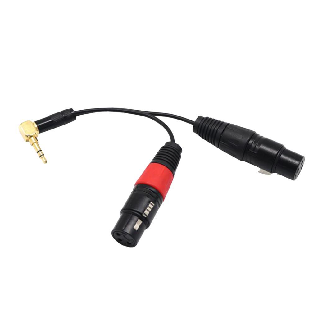 Dual XLR 3 Pin Female to 3.5mm Male Stereo Audio Cable for Decoder Amplifier