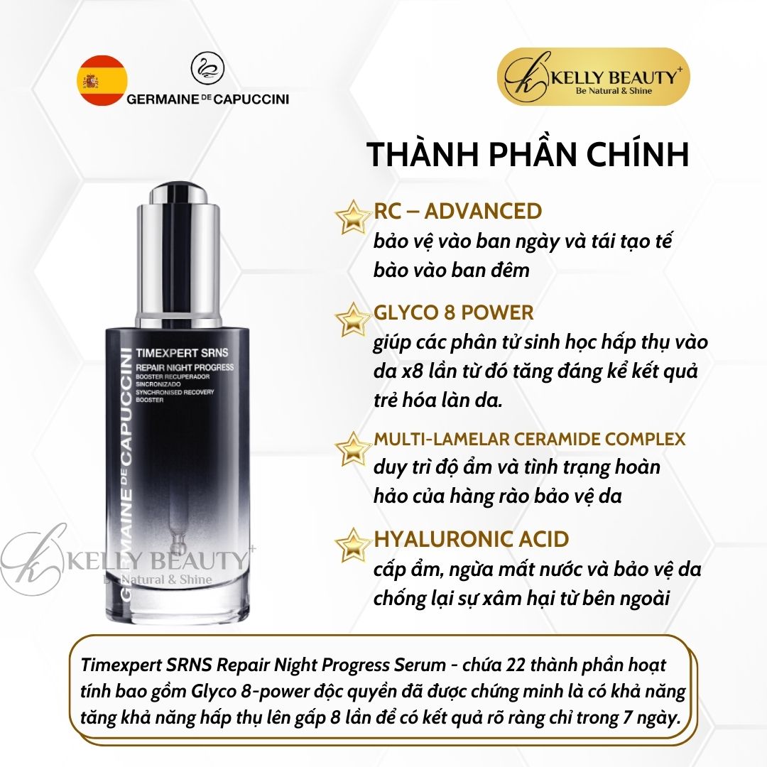 Tinh Chất Chống Lão Hóa Timexpert SRNS Repair Night Progress - Germaine de Capuccini | Kelly Beauty