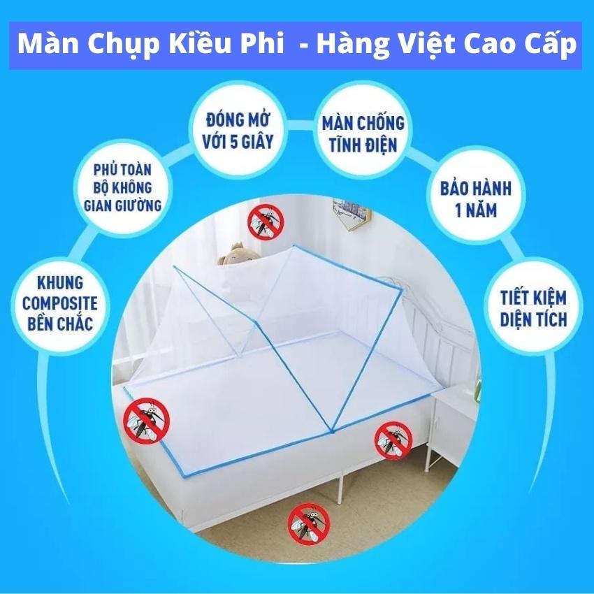 Mùng chup chống muỗi gấp gọn tự bung người lớn tiện dụng Kiều Phi