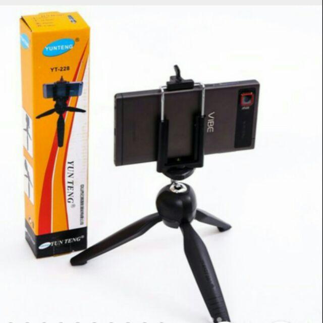 Giá đỡ 3 chân tripod ngắn yunteng YT 288  Có Kèm Kẹp Điện Thoại - Máy Ảnh