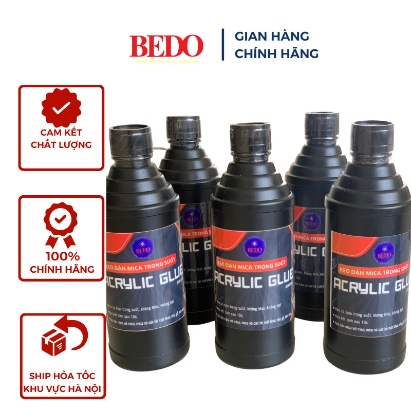 Keo dán mica, keo dán mặt, dán cạnh trong suốt acrylic glue-chai 500ml