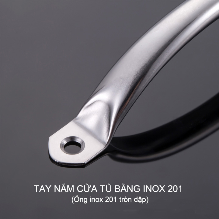 Bộ 5 Tay nắm cánh cửa tủ, ngăn kéo bàn bằng ống inox 201 tròn dập