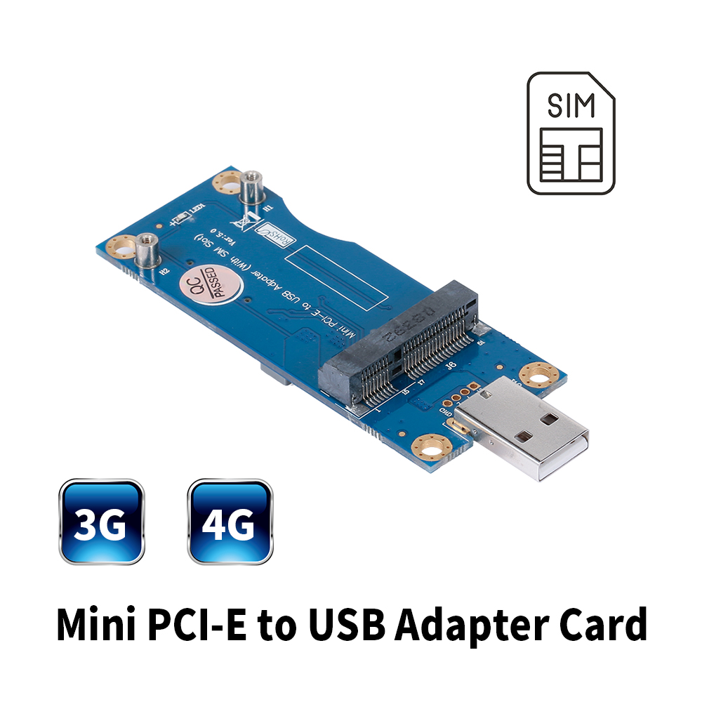 Thẻ Chuyển Đổi 3g / 4g Mini PCI-E Sang USB Wwan Với Khe Cắm Thẻ Sim