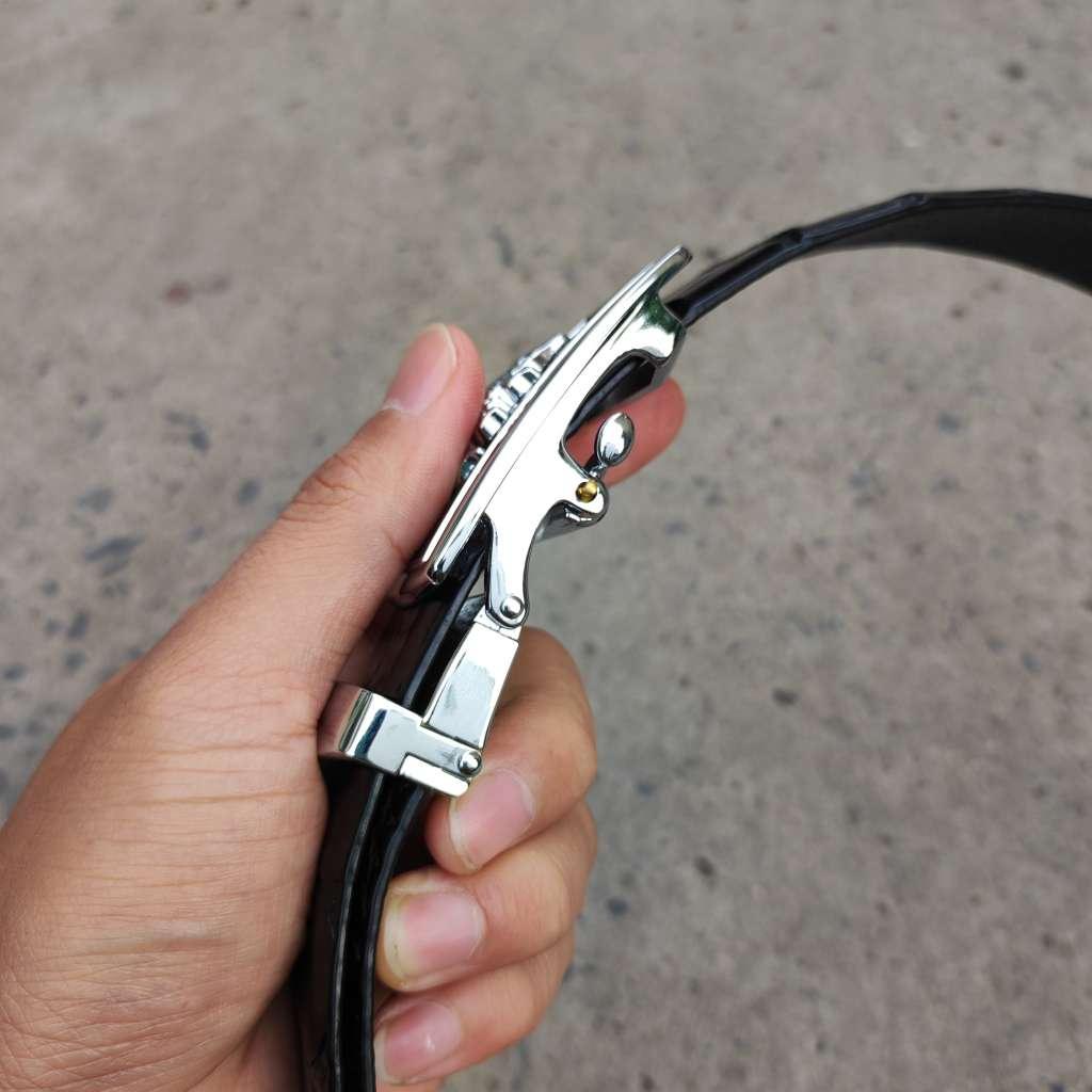 Dây lưng da cá sấu BẢN LỚN phù hợp bụng bia. Da bụng có vân đẹp linh hoạt!