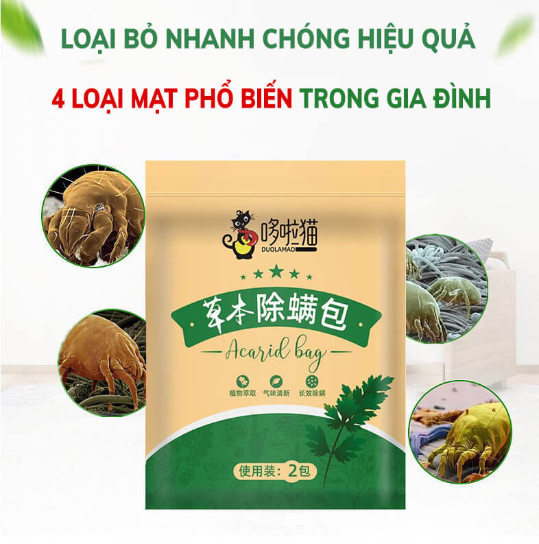 Gói 2 Túi Thơm Thảo Dược Lót Gối Đệm Duolamao Diệt Mạt Bụi Chống Ngứa Giúp Bạn Ngủ Ngon