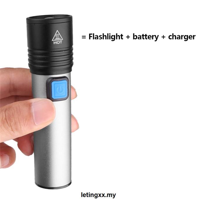 Đèn Pin Led Siêu Sáng 4 Chế Độ Chiếu Sáng Có Thể Sạc Lại T6 18650