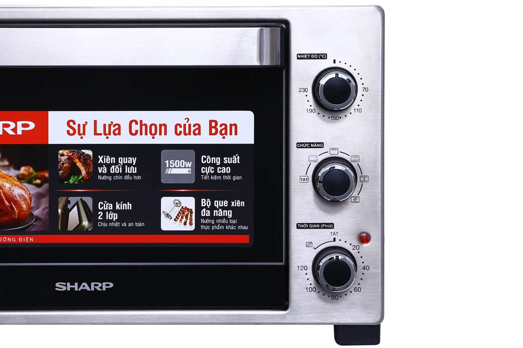 Lò nướng Sharp EO-A323RCSV-ST 32 lít , công suất 1500W - Nướng xiên quay - Hàng chính hãng