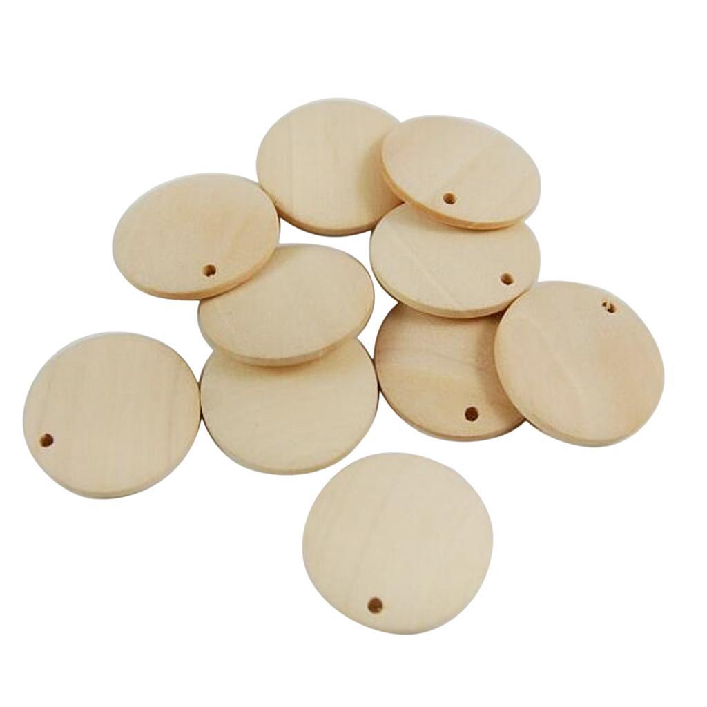 200pcs Cutout Unfinished Wood Pieces DIY Craft Home Decor Supplies 15/30mm