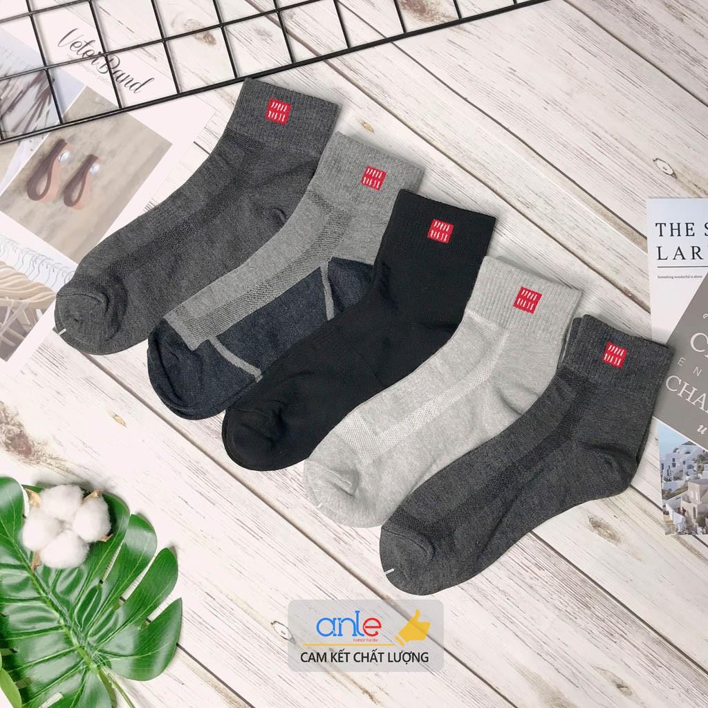 Set 10 đôi Tất nam cổ cao Vớ nam Cotton xuất Nhật khử mùi thấm hút mồ hôi - Anle Store