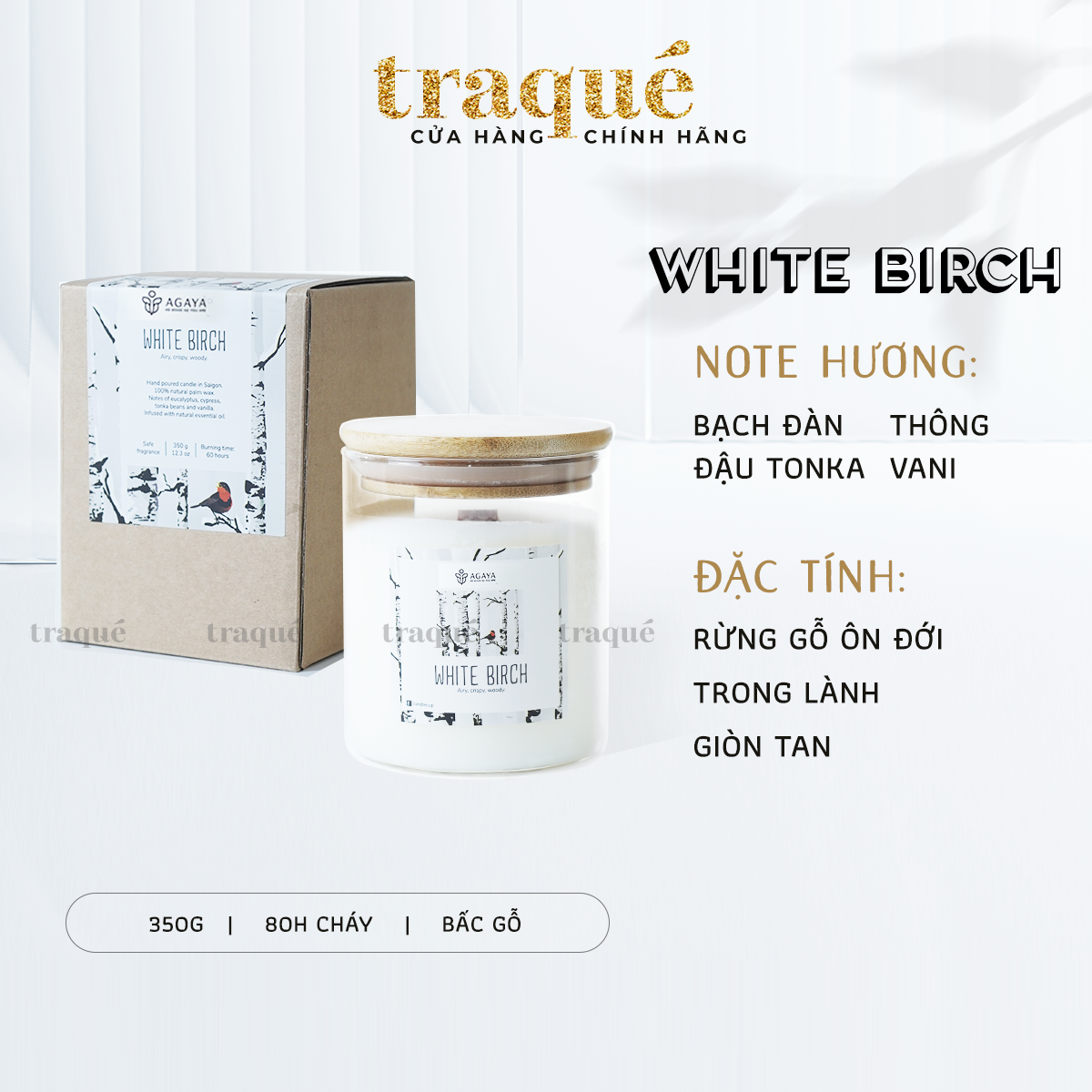 Nến thơm tinh dầu cao cấp không khói an toàn Candle Cup - WHITE BIRCH - L - 350G