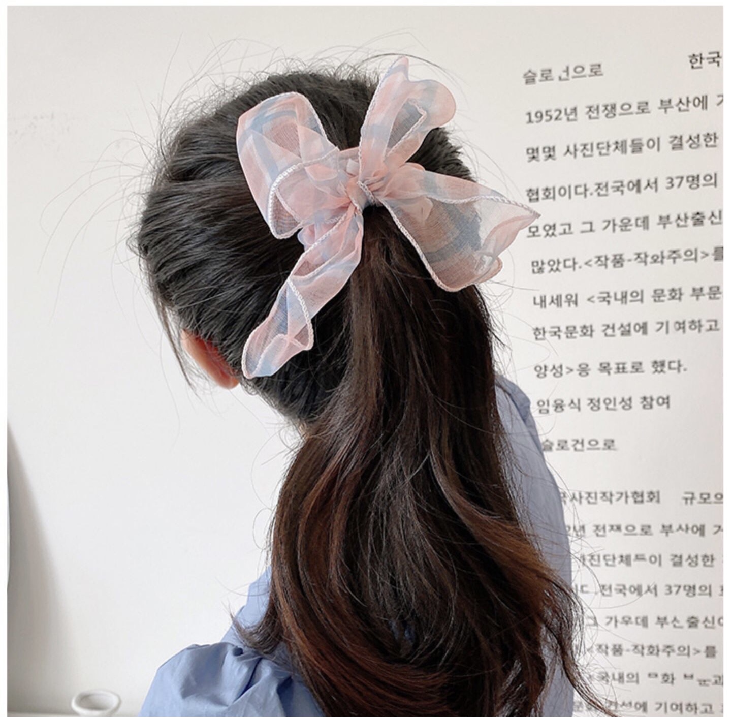 Dây cột tóc nơ hàn quốc - dây cột tóc scrunchies kẻ caro