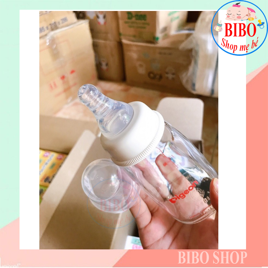 BÌNH SỮA THỦY TINH MẪU MỚI PIGEON