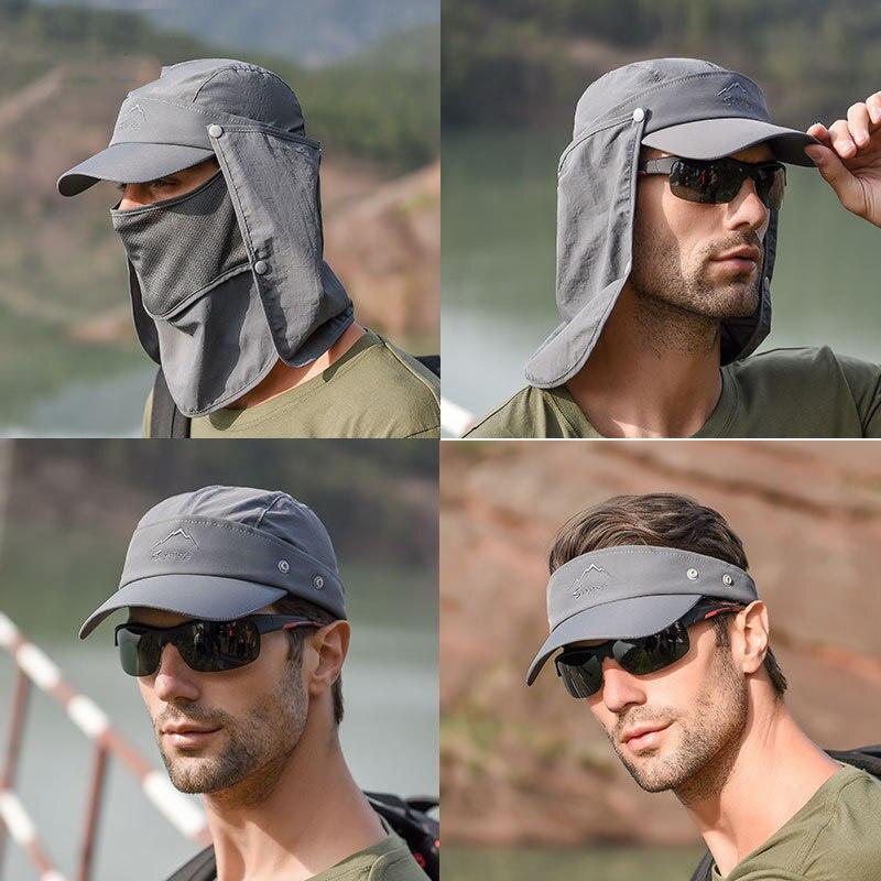 Outdoor Fishing Cap Multifunctional Removable Sun Hat Unisex Breathable Sun Caps Summer Quick-drying Hats Outdoor Sport Supplies