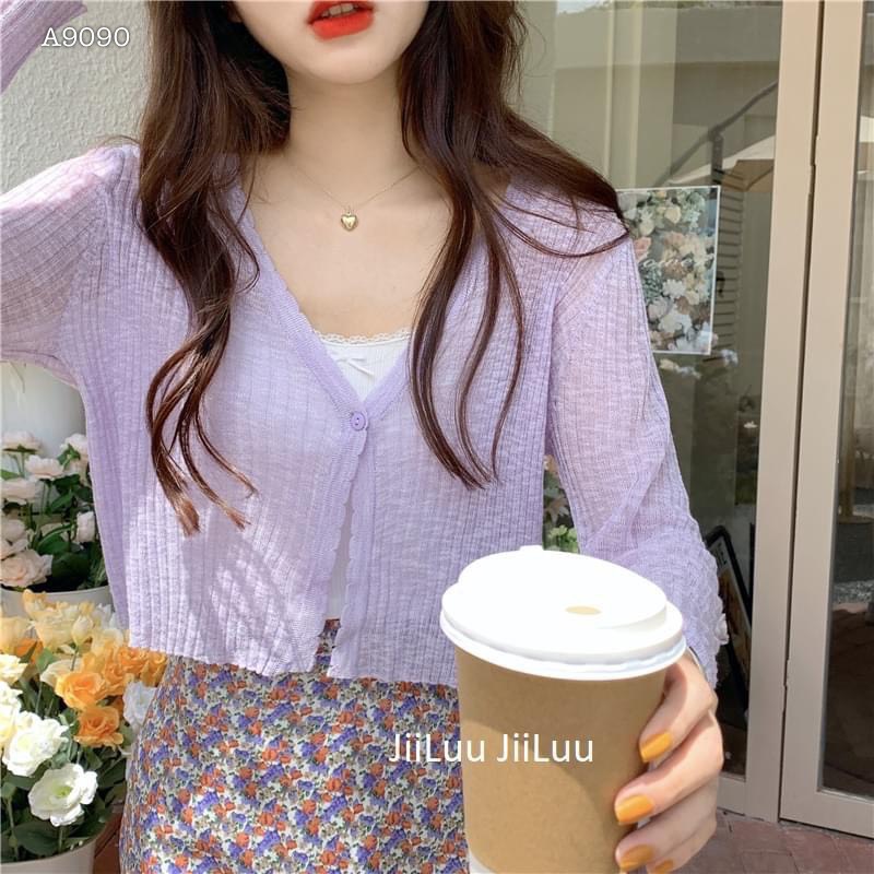 ÁO KHOÁC CARDIGAN CROPTOP LEN THUN LỬNG SUÔNG TRƠN MÀU PASTEL ĐI BIỂN DẠO PHỐ ĐI CHƠI ĐI LÀM ĐI HỌC