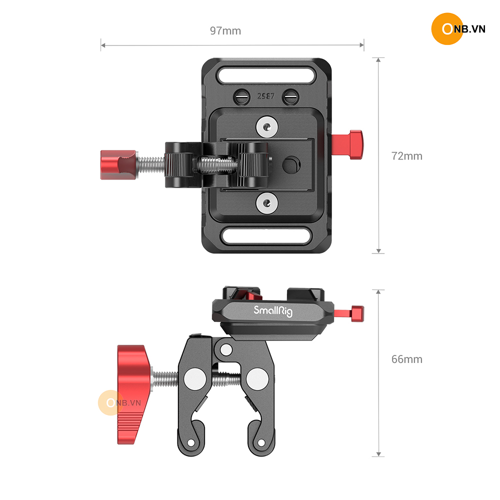 SmallRig Mini V Mount Battery Plate with Crab-Shaped Clamp 2989