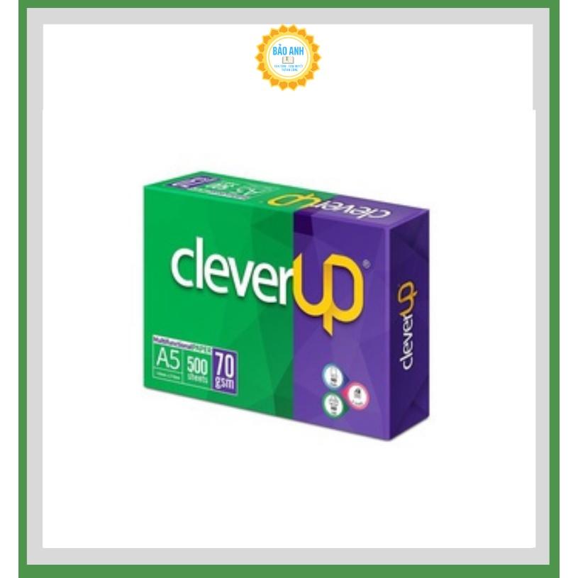 Giấy A4 Clever up Định lượng (65gsm/70gsm) loại giấy trắng đẹp, độ sắc nét cao, in 2 mặt không bị kẹt giấy,