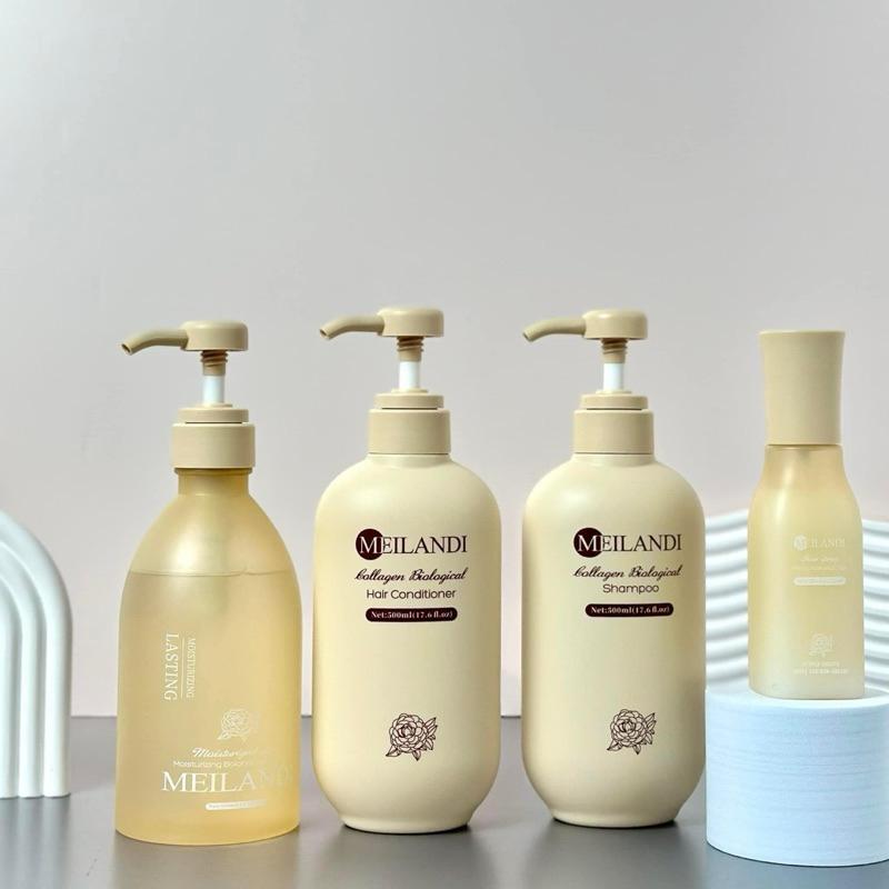 Cặp dầu gội xả Meilandi Collagen Biological tóc hư tổn xơ rối, giảm gãy rụng hương trà xanh