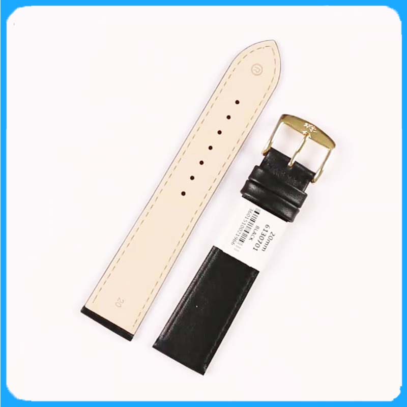 Dây Da Đồng Hồ ZRC Pháp Dòng LEEDS Da Bê Màu Đen Không Vân Mỏng