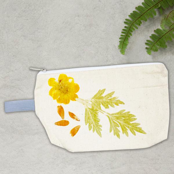Túi Bút Vải Canvas In Hoa Lá Tươi - Saigon Zerowaste - Mẫu 7