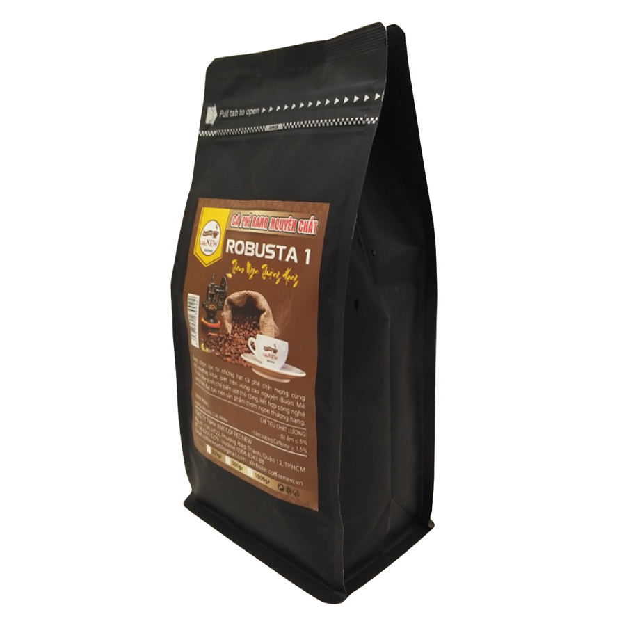 Cà Phê Rang Mộc Nguyên Chất - ROBUSTA1 - Dạng Hạt (Gói 500gr) - Coffee New