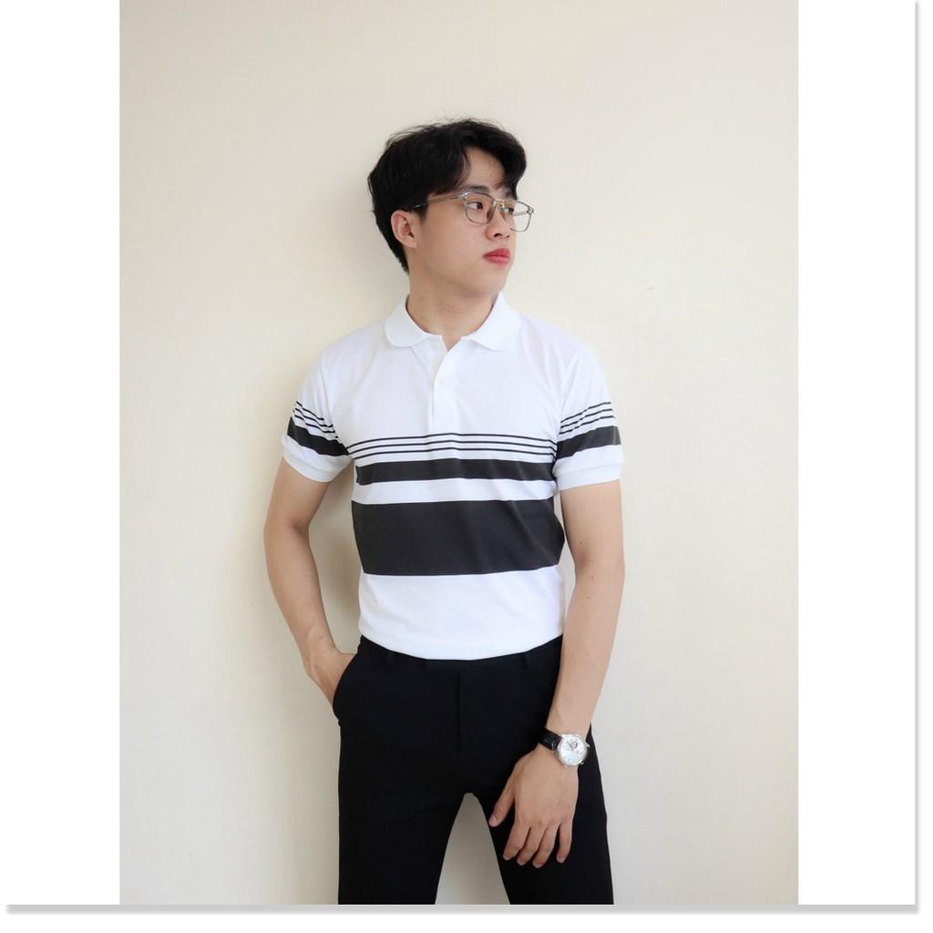 Áo thun cổ trụ ngắn tay hoạ tiết mới cho ae KME FASHION