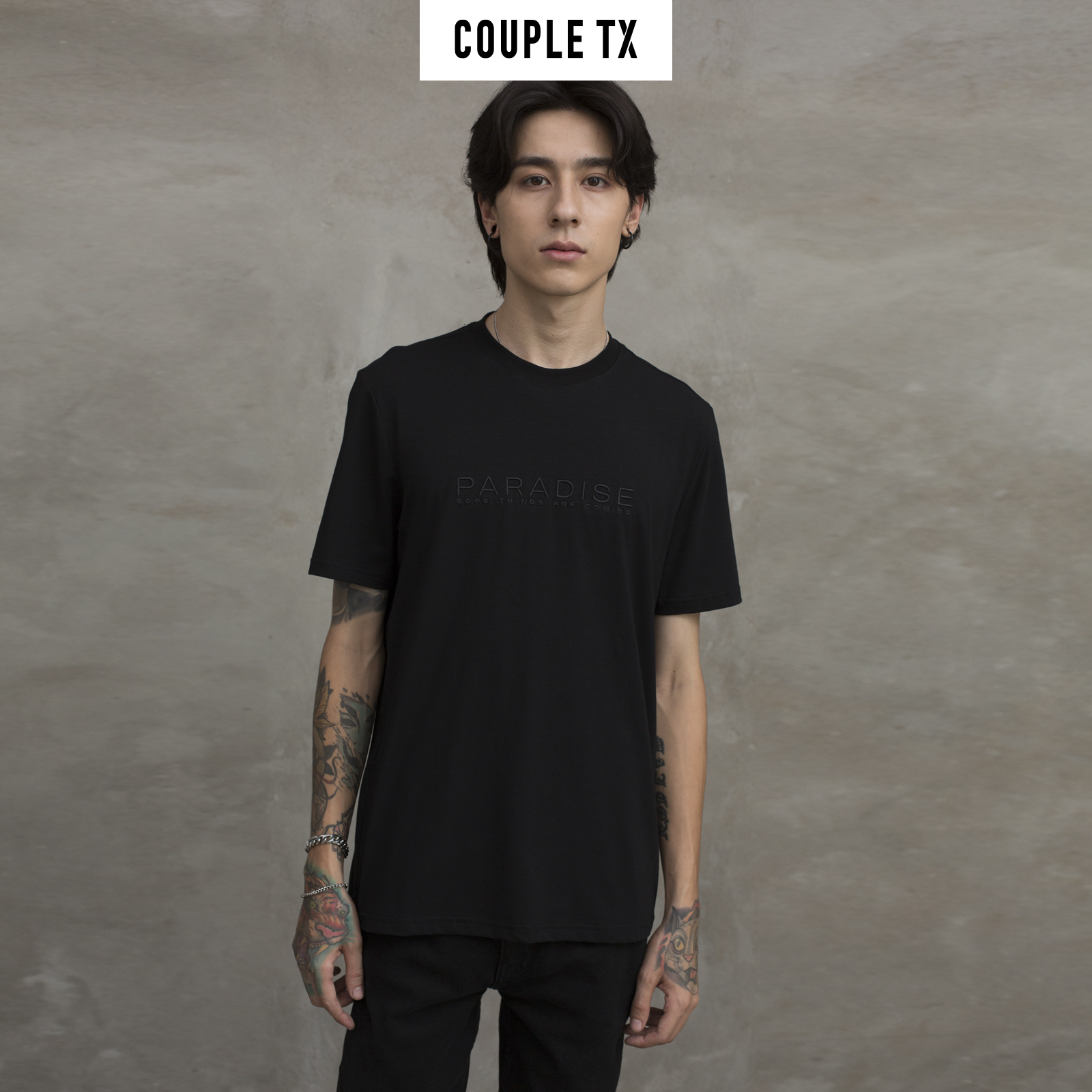 Áo thun Nam Nữ Thêu Typo Paradise Couple TX TS 139