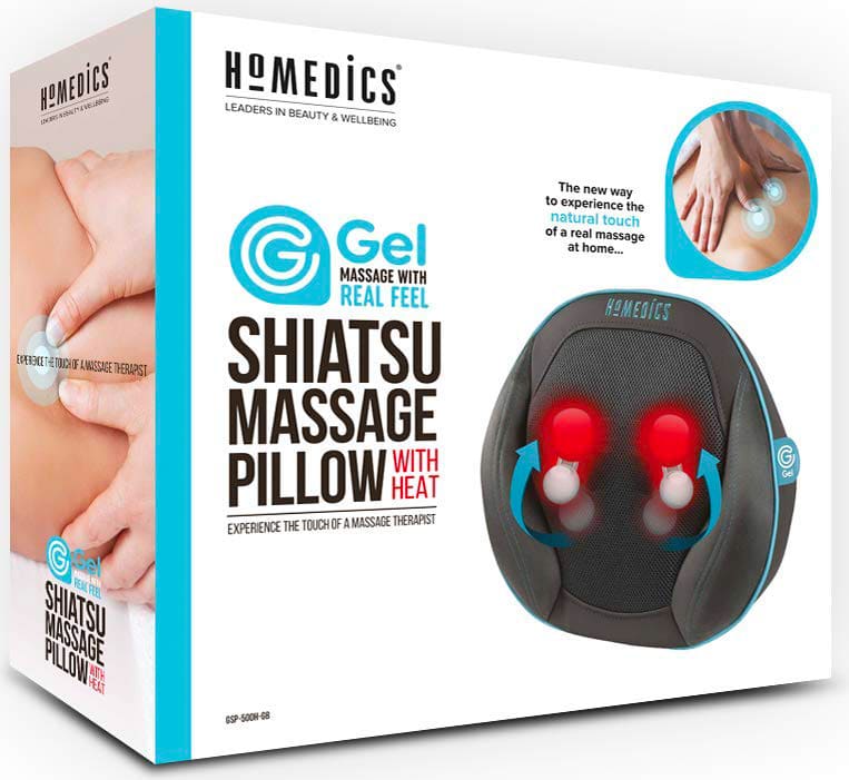 Gối massage USA công nghệ Shiatsu GEL 3D điều khiển từ xa, kèm nhiệt và hồng ngoại HoMedics SGP-1100H-EU nhập khẩu USA