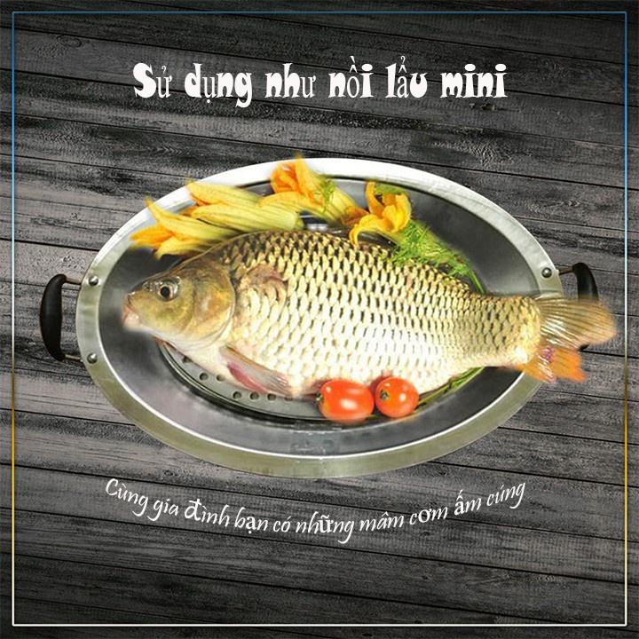 [Hàng Chuẩn] Khay lẩu cá chép om dưa inox nấu được trên mọi loại bếp hàng cao cấp