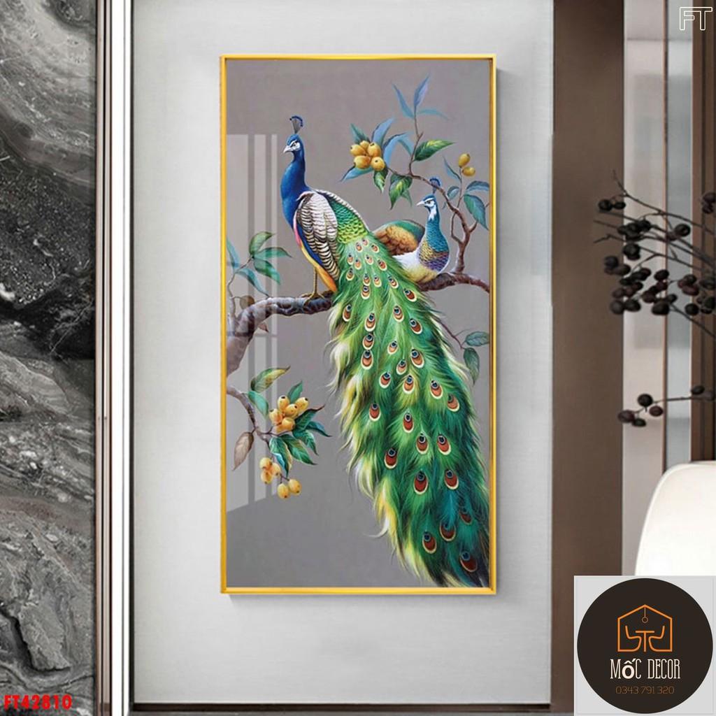 Thanh lý giảm 20% tranh đứng - tranh tráng gương cao cấp mẫu lá rẻ quạt treo phòng khách, phòng bếp, phòng ngủ