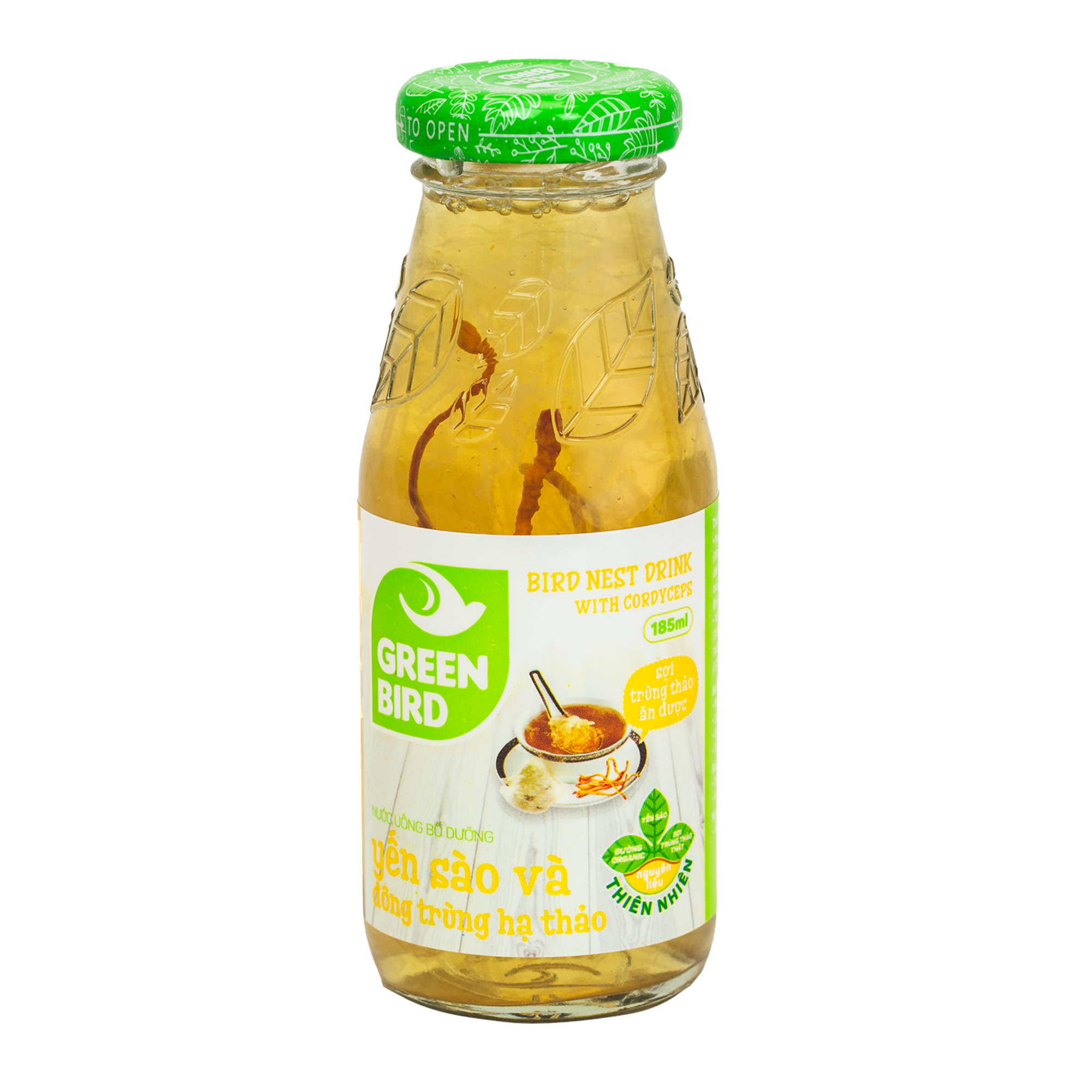 Hộp quà Green Bird - Nước Uống Bổ Dưỡng Yến Sào và Đông Trùng Hạ Thảo - (6chai*185ml)