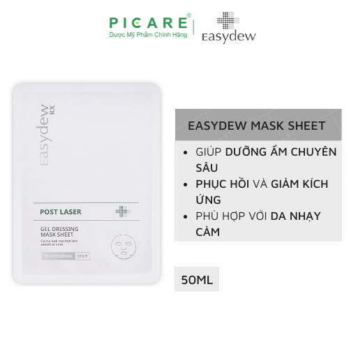 Mặt Nạ Easydew Rx Phục Hồi, Giảm Kích Ứng Post Laser Gel Dessing Mask Sheet (Hộp 5 cái)