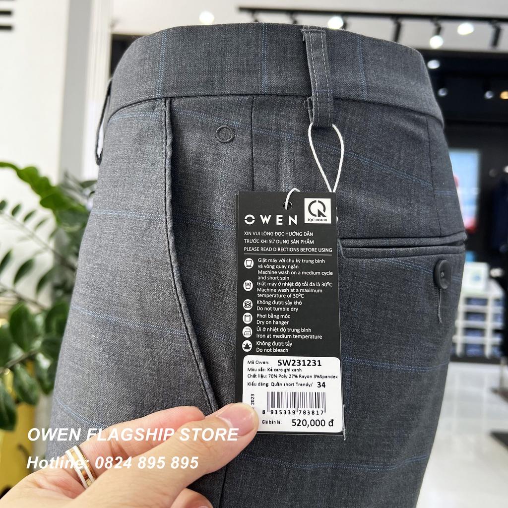 Quần short tây nam owen màu xám sáng SW231231