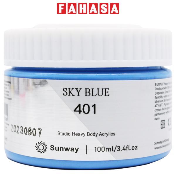 Tuýp Màu Vẽ Acrylic 100 ml - Sunway No.401 - Sky Blue