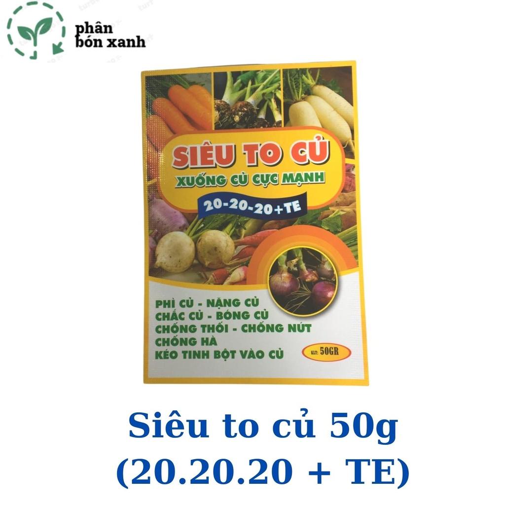 Phân bón siêu to củ 20 20 20, giúp củ to, chống thối, nút, kéo tinh bột vào củ mạnh