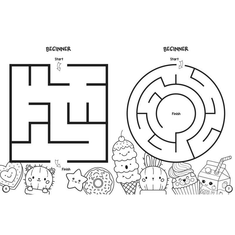 Sách Colouring And Mazes - Kawaii