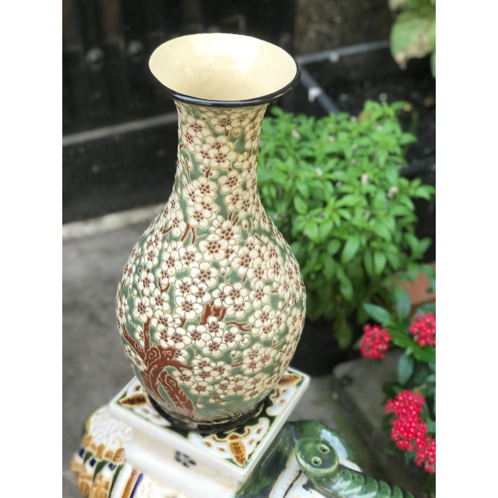 Bình Hoa Mai vẽ tay gốm sứ Nam bộ