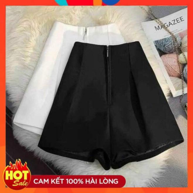 Quần Sooc Nữ Vải Cao Cấp Quần Short Nữ Thiết Kế Cạp Cao Khóa Giữa