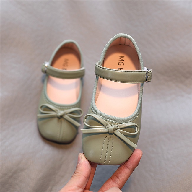 Giày búp bê bé gái 1 - 5 tuổi da mềm gắn nơ dễ thương phong cách Hàn GE71