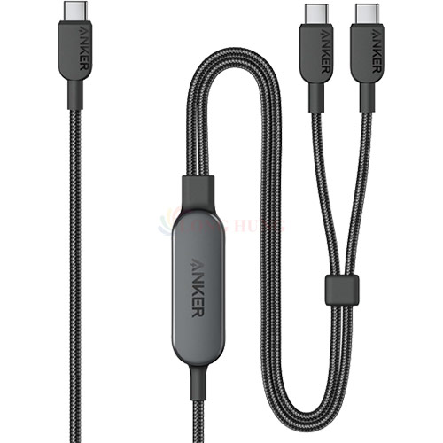 Cáp USB Type-C to Type-C Anker 2 in 1 USB-C 1.2m 140W A8895 - Hàng chính hãng