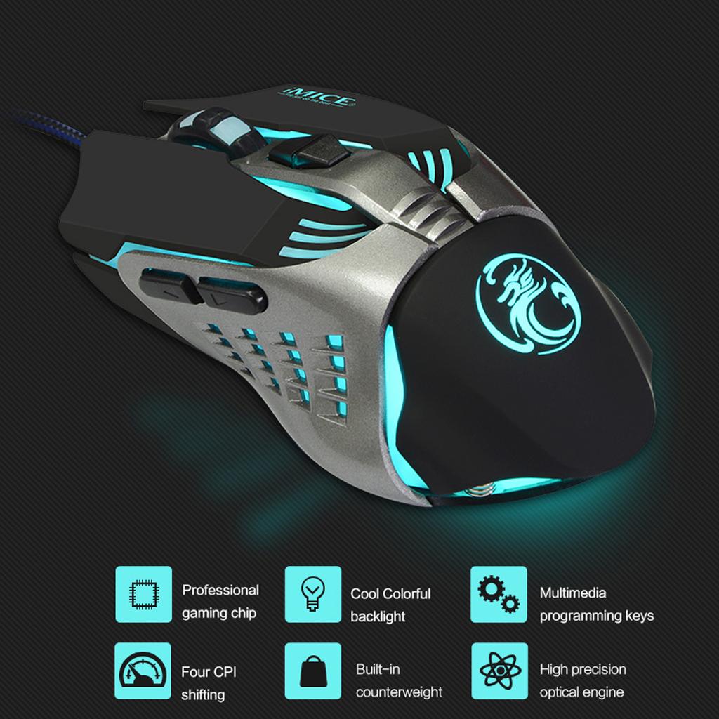 USB Wired Professional Gaming Mouse Mechanical Programming Game Mice Black