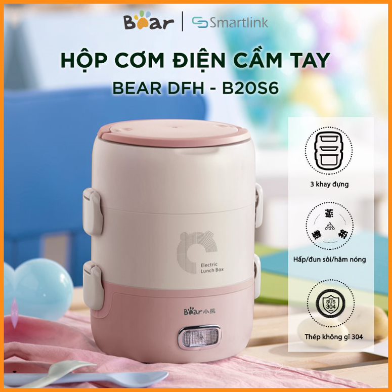 Hộp Cơm Điện Cầm Tay Đa Năng Bear DFH-B20S6 - Hàng Chính Hãng