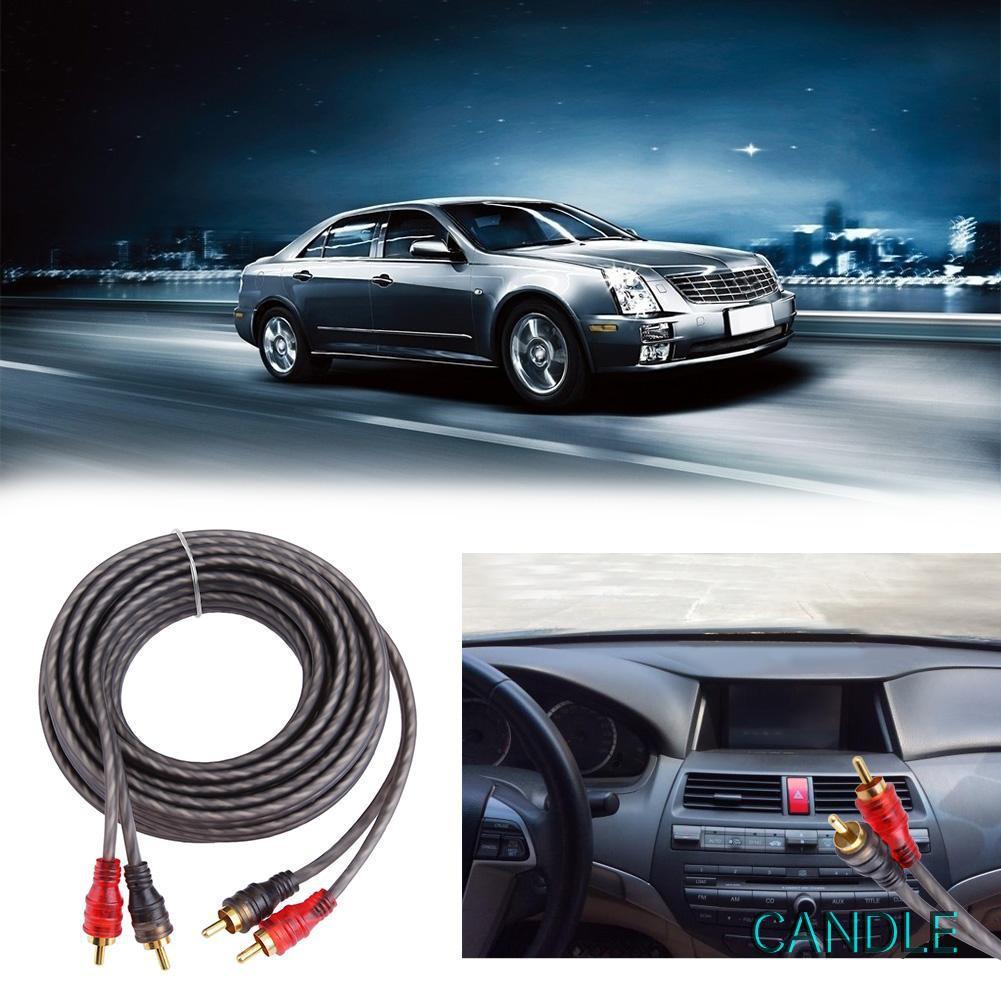 Cáp Chuyển Đổi Âm Thanh 5m / 16ft Từ 2 Đầu Đực Sang 2 Đầu Đực Rca Cho Xe Hơi