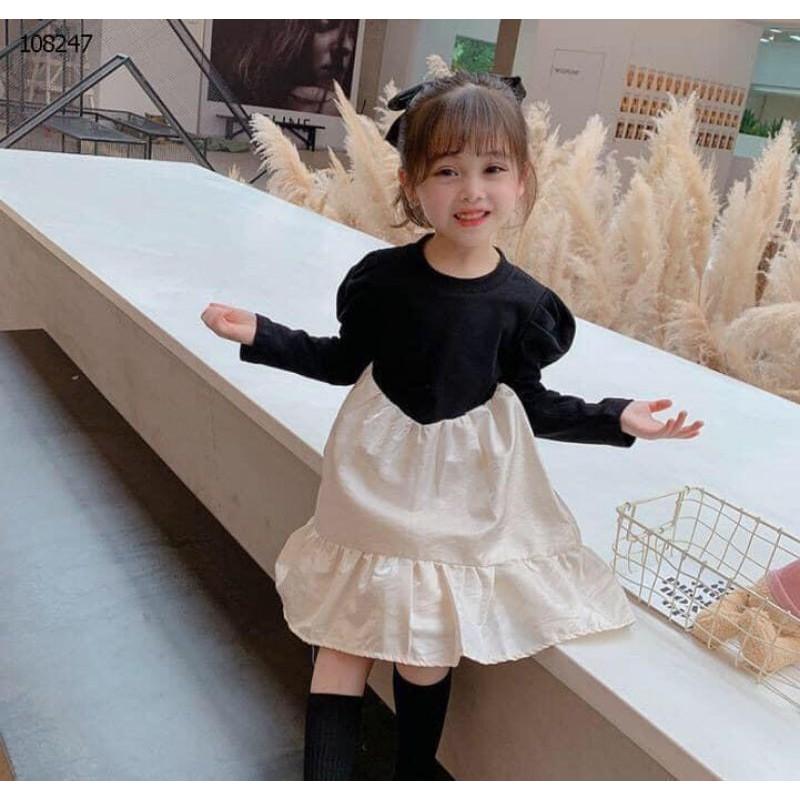 Váy thu tay bồng bé gái mẫu mới