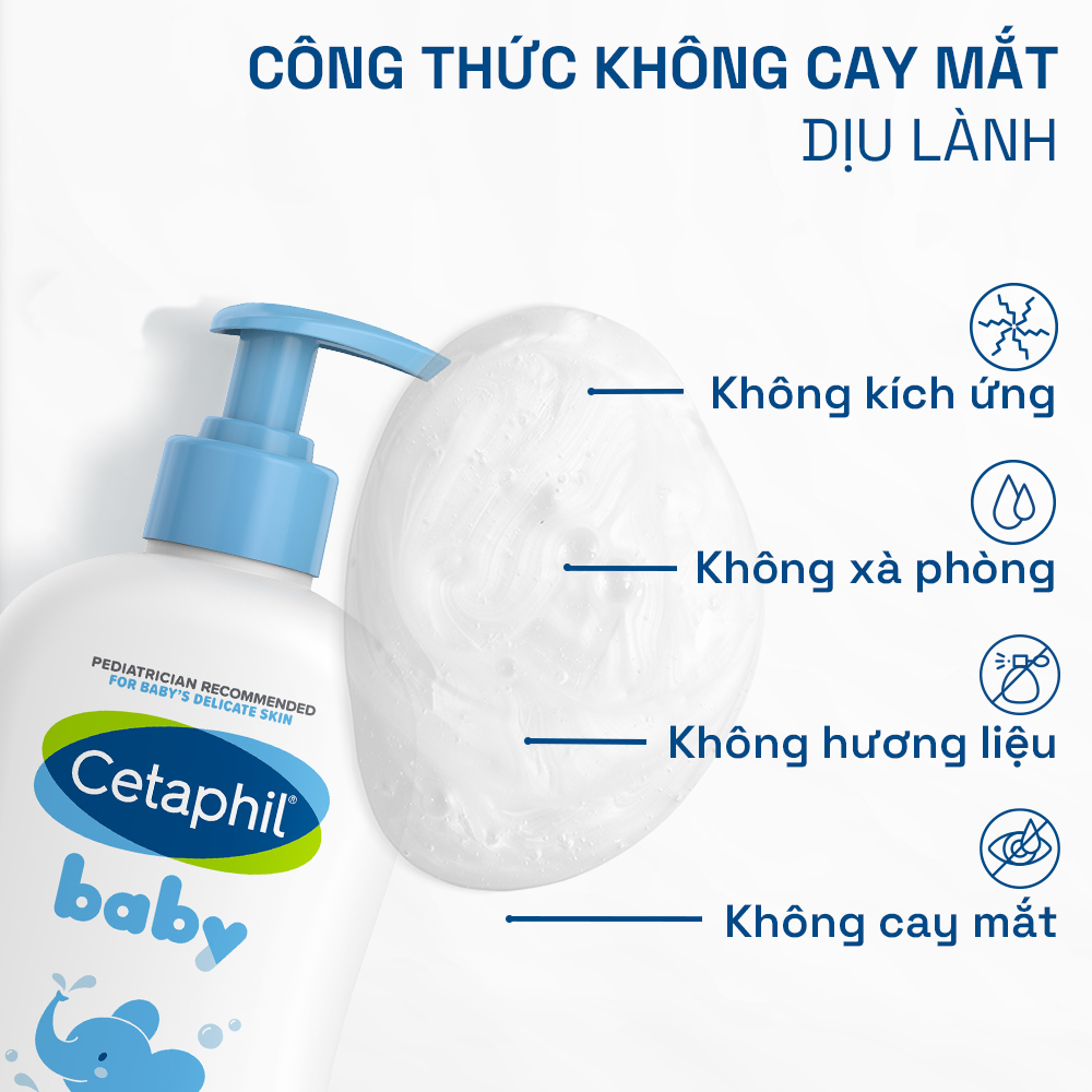 Sữa tắm gội dịu lành cho bé Cetaphil Baby Gentle Wash & Shampoo 400ml