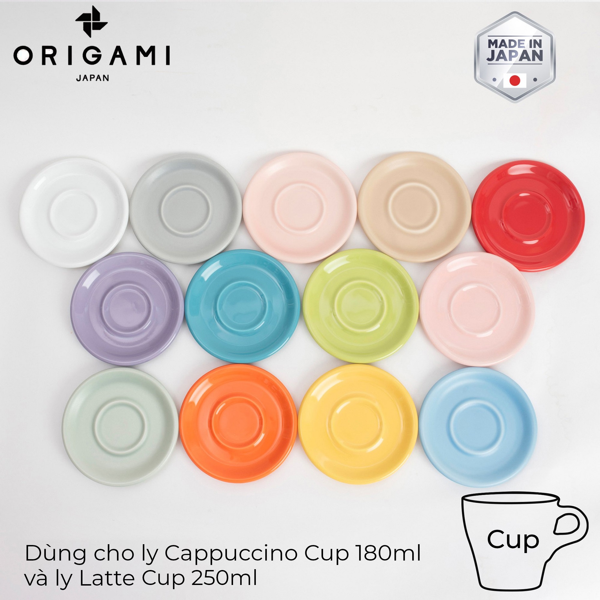 Đĩa sứ Origami Cappuccino Latte Saucer 147mm